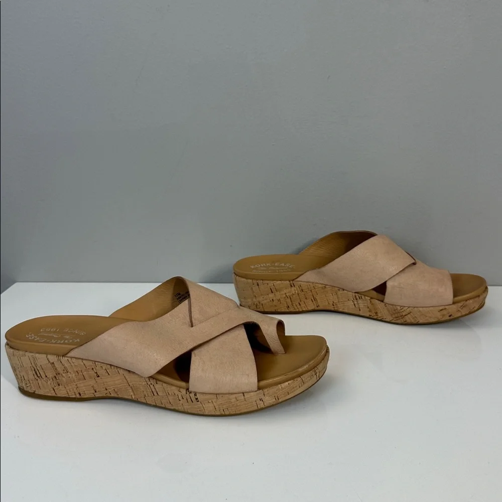 Kork-Ease Baja Leather Cork Wedge Sandals Size 11 Summer